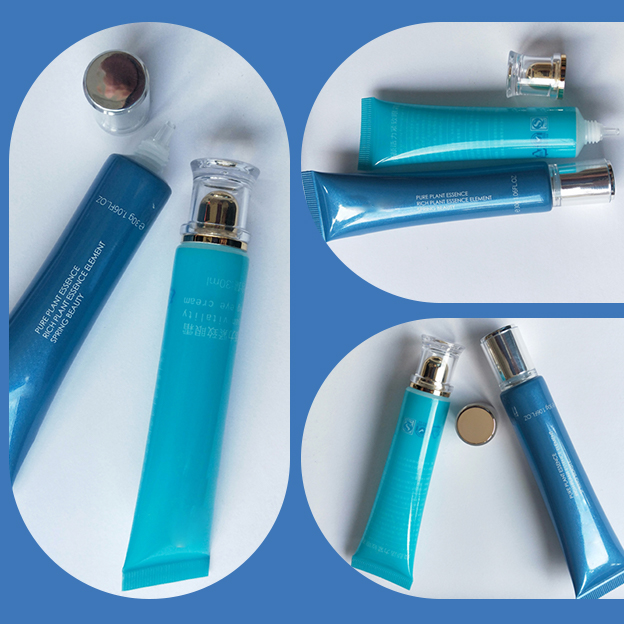 22 Tube diameter colored pearlescent tube silk screen printing + hot stamping with transparent acrylic electroplated gold screw cap-1