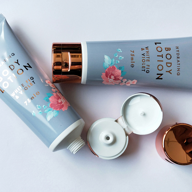 35 Tube diameter offset printing + hot stamping with electroplated rose gold flip-1