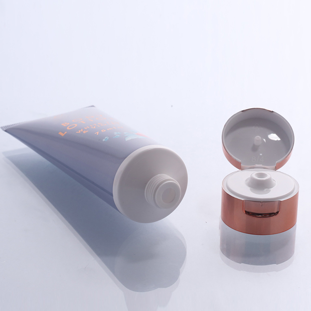 35 Tube diameter offset printing + hot stamping with electroplated rose gold flip-1