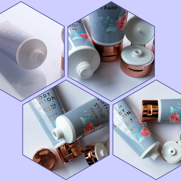 35 Tube diameter offset printing + hot stamping with electroplated rose gold flip-1