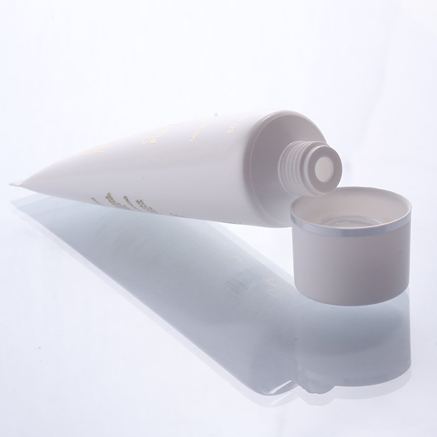 White pearlescent tube 30 tube diameter hot stamping with hot silver edge screw cap-1