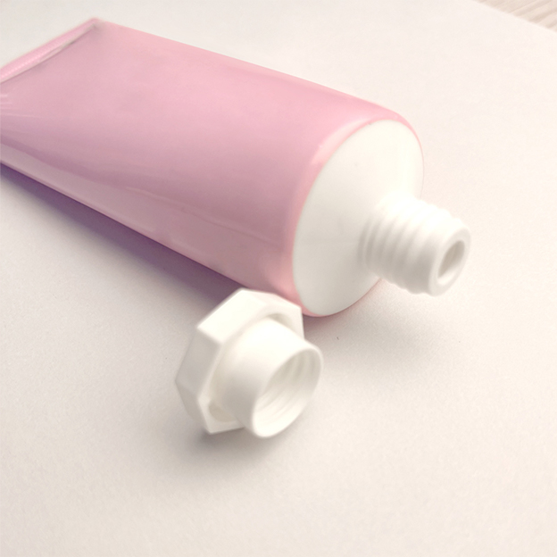 36 Pipe diameter aluminum plastic composite tubes with offset printing + silver stamping + gloss oil with octagonal cap 75ml facial cleanser tubes
