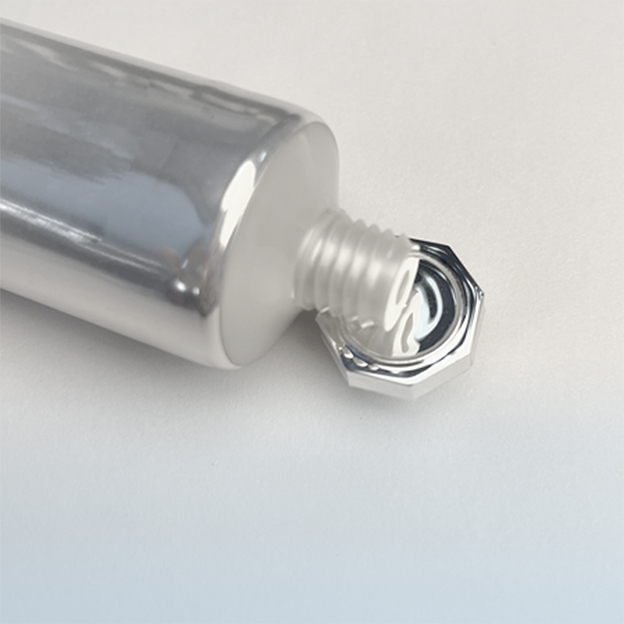 35 Pipe diameter aluminum-plastic composite tubes high-gloss sheet offset printing silver screen printing process with silver octagonal cap 50ml hand cream tube