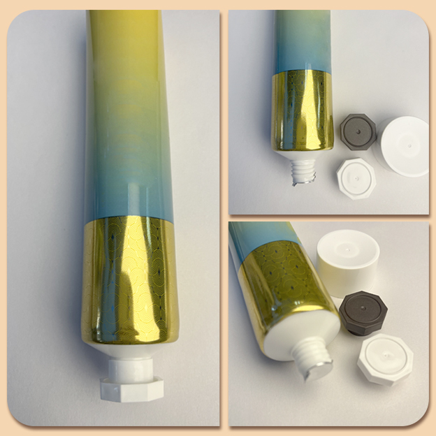 35 Tube diameter aluminum-plastic composite tubes high gloss 300 sheet offset printing + gloss oil with octagonal cap or glossy screw cap 100g suitable for toothpaste tube