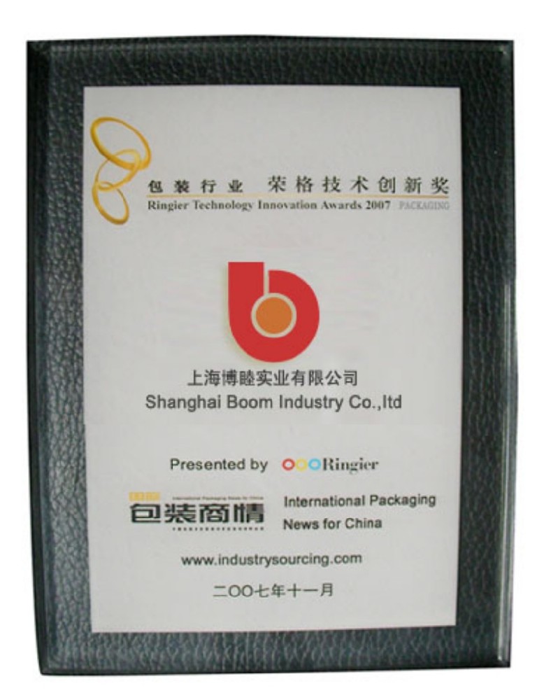 Jung Technology Innovation Award Certificate